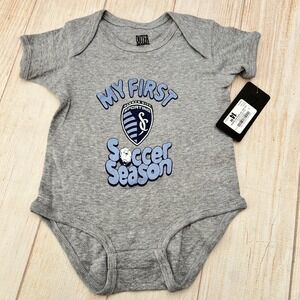 Outer Stuff Kansas City Sporting My First Soccer Season Gray Baby Bodysuit 18M